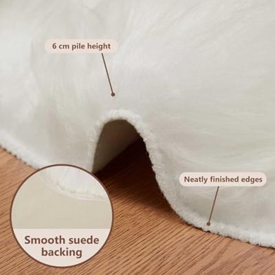 VidaXL Nep schapenvacht tapijt tafalla wit 80 x 120 cm polyester VidaXL Nep schapenvacht tapijt tafalla wit 80 x 120 cm polyester