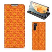 OPPO Reno3 | A91 | Hoesje met Magneet | Batik Oranje - thumbnail