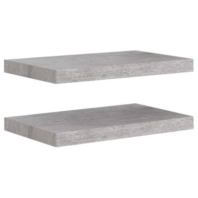 VidaXL Wandschappen zwevend 2 st 50x23,5x3,8 cm mdf betongrijs VidaXL Wandschappen zwevend 2 st 50x23,5x3,8 cm mdf betongrijs