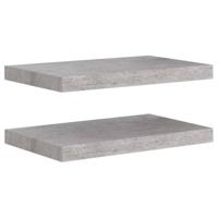 VidaXL Wandschappen zwevend 2 st 50x23,5x3,8 cm mdf betongrijs - thumbnail