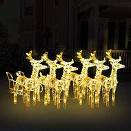 VidaXL Kerstversiering rendieren en slee 320 led's acryl - thumbnail
