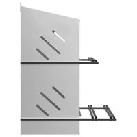 Kippennestkast met 4 vakken gegalvaniseerd metaal zilverkleurig - thumbnail