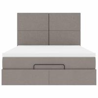 Ottoman bed met matras en LED's 140x190cm stof taupe - thumbnail
