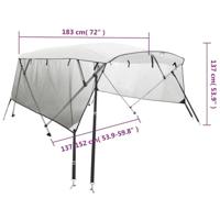 VidaXL Biminitop 3 bogen met mesh zijwanden 183x(137-152)x137 cm - thumbnail