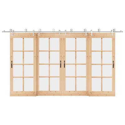 Schuifdeur onderdelenset 400 cm roestvrij staal zilverkleurig