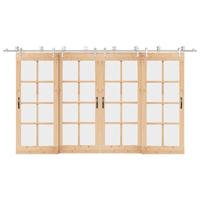 Schuifdeur onderdelenset 400 cm roestvrij staal zilverkleurig - thumbnail