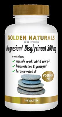 Golden Naturals Magnesium bisglycinaat 300mg 180 Tabletten