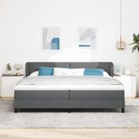 Boxspringbed met matras stof donkergrijs 200x200 cm - thumbnail