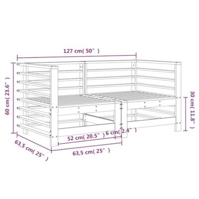 Tuinhoekbanken 2 st massief grenenhout wit - thumbnail