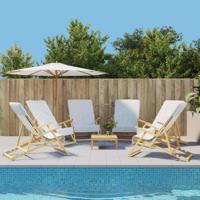 VidaXL Strandhanddoeken 6 st 400 g/m² 60x135 cm stof wit - thumbnail