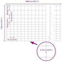VidaXL Wilde hek warm verzinkt 1000 x 150 x 0,18 cm ijzer - thumbnail