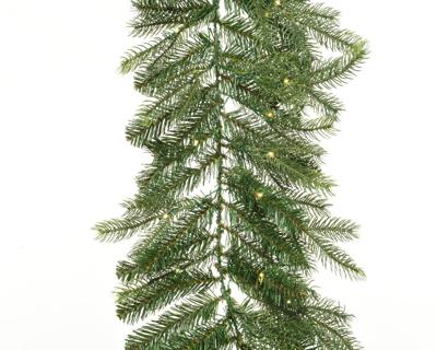 Kerstslinger Grandis guirl.boom L275 cm 80LED groen/wit Everlands - Everlands