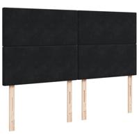 Boxspring met matras fluweel zwart 180x200 cm - thumbnail