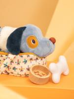 Pluchen dier en zijn mand LILLIPUTIENS blauw - thumbnail
