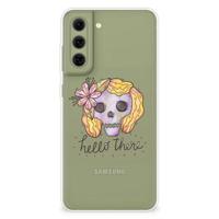 Silicone Back Case Samsung Galaxy S21FE Boho Skull - thumbnail