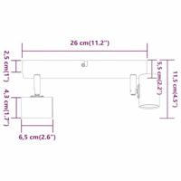 VidaXL Plafondspot met schijnwerpers nikkel 26 x 6,5 x 11,5 cm metaal - thumbnail