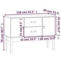 Dressoir 110x40x78 cm massief grenenhout wit - thumbnail