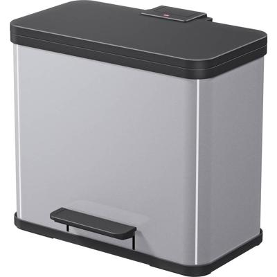 HOFE Regalsysteme öko trio plus L 0633-220 Afvalbak 27 l Staal (l x b x h) 470 x 340 x 430 mm Zilver Met voetpedaal 1 stuk(s)