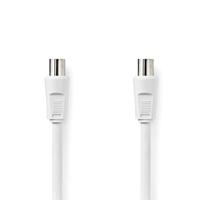 Nedis Coaxkabel | IEC (Coax) Male | IEC (Coax) Male | Vernikkeld | 90 dB | 75 Ohm | Dubbel Afgeschermd | 3.00 m | Rond | PVC | Wit | Label - - thumbnail