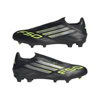 adidas F50 League Veterloze Gras / Kunstgras Voetbalschoenen (MG) Zwart Zilver Neongeel - thumbnail