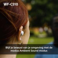 Sony WF-C510 Draadloze Oordopjes - Compact en lichte Bluetooth oordopjes met Multipoint Verbinding, Ambient Sound, IPX4 waterbestendig, Spotify Tap, Snelladen, 22uur Batterij, iOS & Android - Wit - thumbnail
