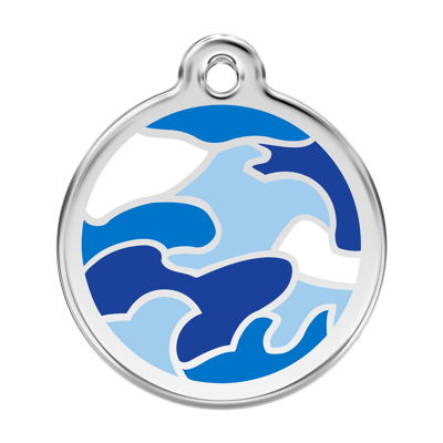 Camouflage Navy roestvrijstalen hondenpenning large/groot dia. 3,8 cm RedDingo - Reddingo