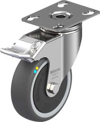 Blickle LKPXA-PATH 101KFD-FI-ELS Zwenkwiel met rem Wieldiameter: 100 mm Draagvermogen (max.): 120 kg 1 stuk(s) Blickle LKPXA-PATH 101KFD-FI-ELS Zwenkwiel met rem Wieldiameter: 100 mm Draagvermogen (max.): 120 kg 1 stuk(s)