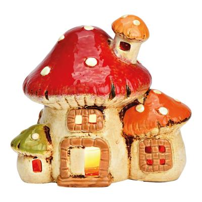 Kaarsenhouder Paddenstoel van aardewerk, Kleurrijk (B/H/D) 17x15x12cm