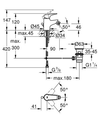 Mengkraan Grohe 23770000 Bidet - thumbnail