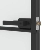 VidaXL Binnendeur smal 76x201,5 cm gehard glas en aluminium zwart - thumbnail