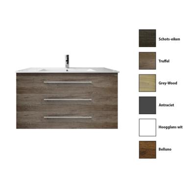 Onderkast Sanicare Q15 3 Laden Chromen Greep Soft-Close 120x45 cm Hoogglans Wit