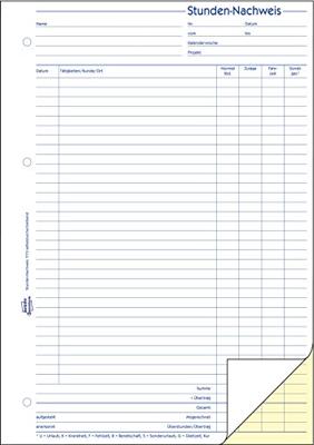 Avery-Zweckform Urenverantwoordingsformulier 1773 DIN A4 Avery-Zweckform Urenverantwoordingsformulier 1773 DIN A4