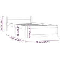 Bedframe massief hout honingbruin 75x190 cm - thumbnail