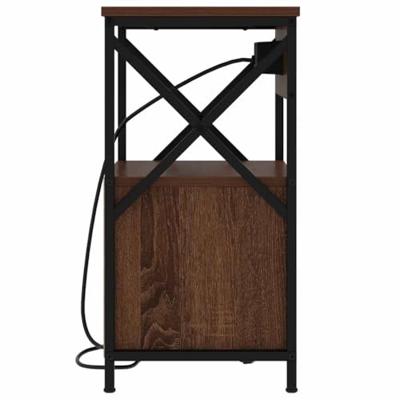 Nachtkastje bruin eikenkleur 40 x 31 x 60 cm Bewerkt hout
