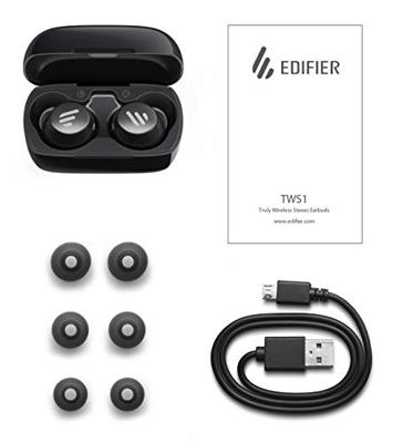 Edifier TWS1 True Wireless (TWS) Bluetooth 5.0 APTX hoofdtelefoon met touch-bediening en oplaadhoes, spatwaterdicht, IPX5, zwart