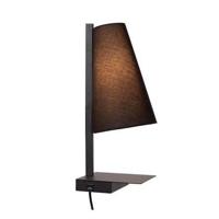 Lucide GREGORY - Bedlamp / Wandlamp - 1xE27 - Met USB oplaadpunt - Zwart - thumbnail