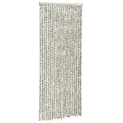 VidaXL Vliegengordijn 56x185 cm chenille licht- en donkergrijs