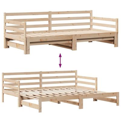 Slaapbank met onderschuifbed en lades zonder matras 90x200 cm - thumbnail