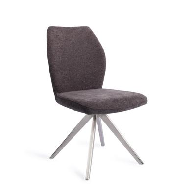 Jesper Home Ikata eetkamerstoel Almost Black turn steel