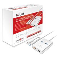 CLUB3D USB 3.0 to HDMITM Graphics + Ethernet + 2 x USB 3.0 grafische adapter (3.0 3.1 Gen 1), USB type A, mannelijk, 1.4a, 2048 x 1152 Pixel, 16/32 Bit) - thumbnail