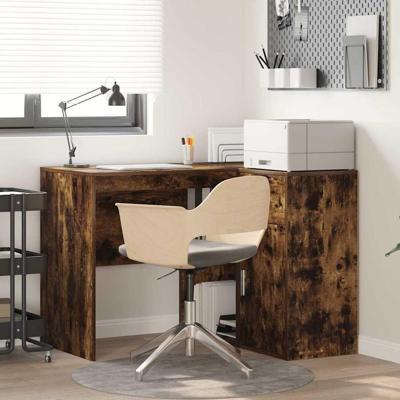 Hoekbureau 2 pcs Gerookt eiken 102 x 50 x 75 cm Bewerkt hout