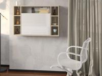 Opklapbare bureau MUSOA sonoma eik/hoogglans wit - thumbnail