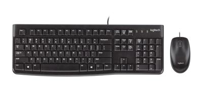 Toetsenbord en muis Logitech Desktop MK120 USB Zwart Italiaans - thumbnail