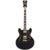 D'Angelico Excel DC Stopbar Solid Black semi-akoestische gitaar met koffer - thumbnail