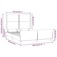 Bedframe met hoofdbord kunstleer grijs 140x190 cm - thumbnail