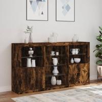 Dressoir met LED-verlichting 181,5x37x100 cm gerookt eikenkleur - thumbnail