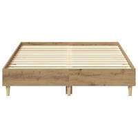 Bedframe zonder matras spaanplaat artisanaal eikenkleurig - thumbnail