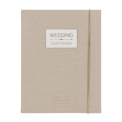 Pimpelmees Wedding Guestbook Mono Luxe Linnen Warm Nude Pimpelmees Wedding Guestbook Mono Luxe Linnen Warm Nude