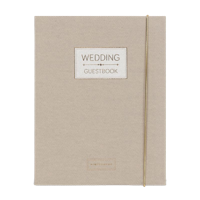 Pimpelmees Wedding Guestbook Mono Luxe Linnen Warm Nude - thumbnail