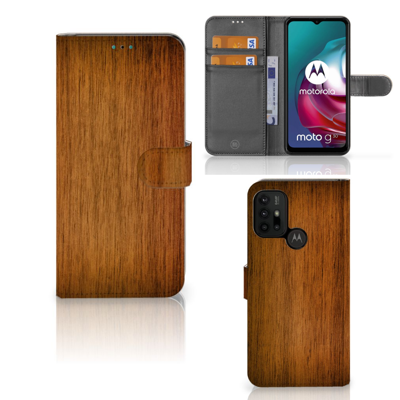 Motorola Moto G10 | G20 | G30 | Book Style Case | Donker Hout